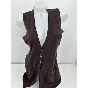 Coldwater Creek Boyfriends Cardigan Vest Academic Button Womens size S 6-8 Artsy